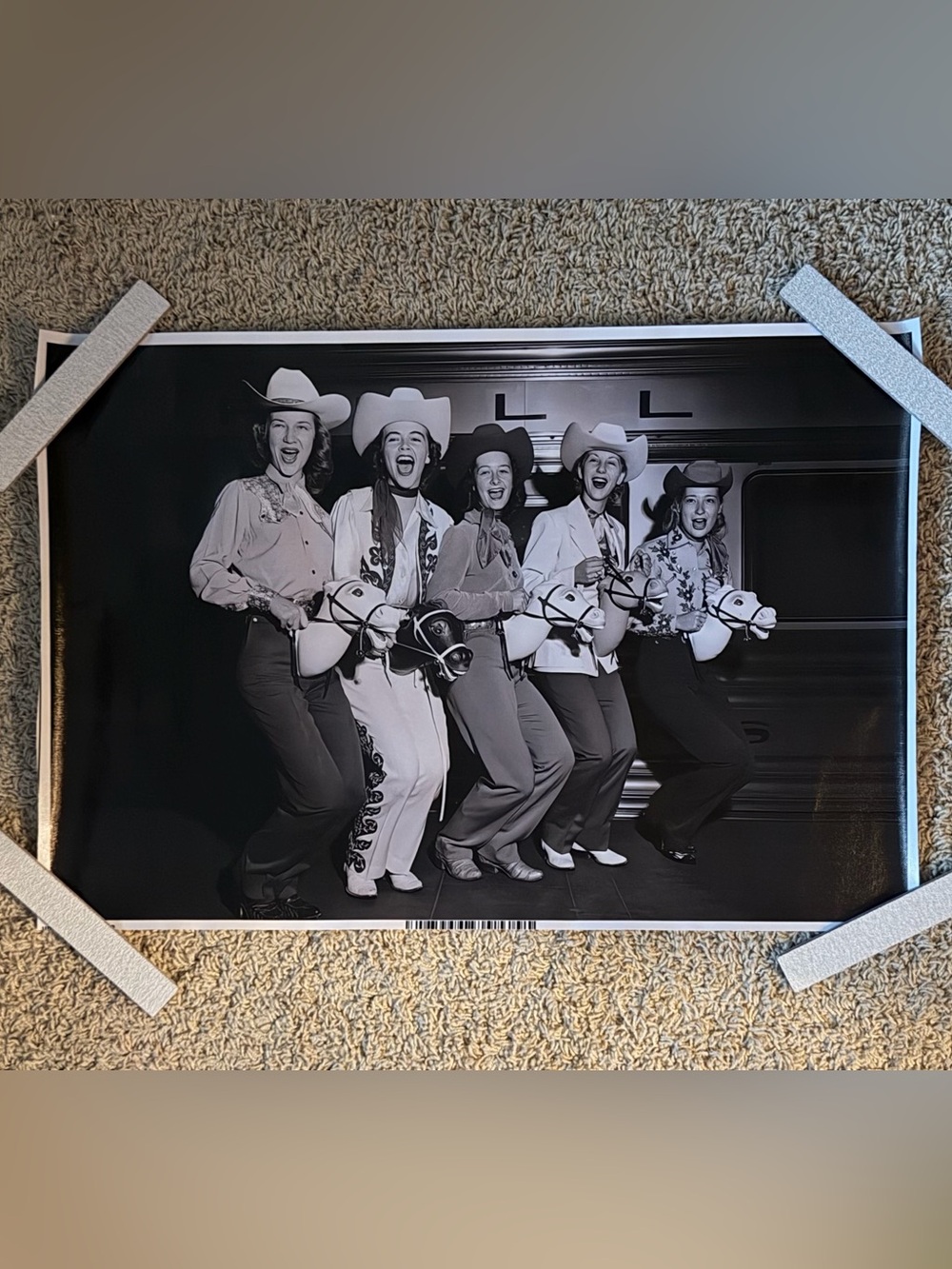 Unframed Black and White Cowgirl Photo Wall Art - Unbranded